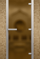 Дверь для турецкой бани стекло бронз. матовое